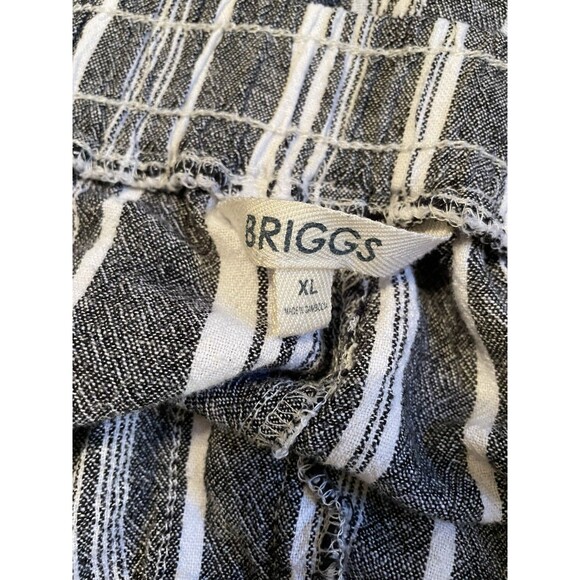 Women’s Linen Blend Pants Briggs  XL Gray And White Elastic Waist W/Pockets - Picture 4 of 4